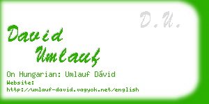 david umlauf business card